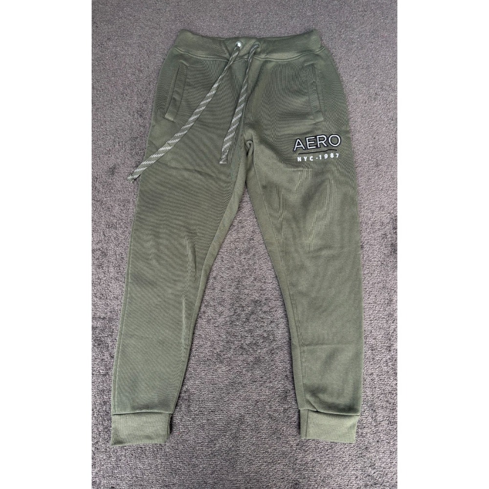 Aeropostale Sweatpants Womens Small Green 100%‎ Polyester Drawstring Waist
